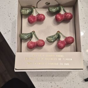 Cherry Drawer Knobs - Red and Green